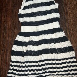 Striped Black and White Kids Dress